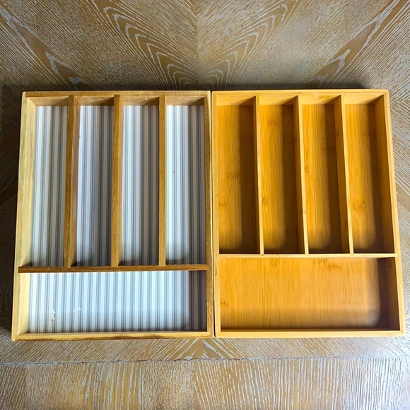 BEE & WILLOW HOME (Acaia) + BAMBOO 5 Sectional Tray For Flatware - Picture 1 of 6